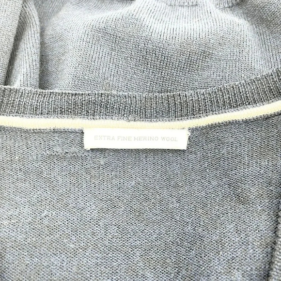 Banana Republic Mens Sweater Size L Navy Blue V Neck Elbow Patch Cozy Comfy - Picture 3 of 3